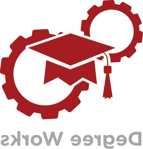 degree works logo graduation cap with gears